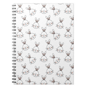 Cuaderno Patrón de conejito blanco de Pascua