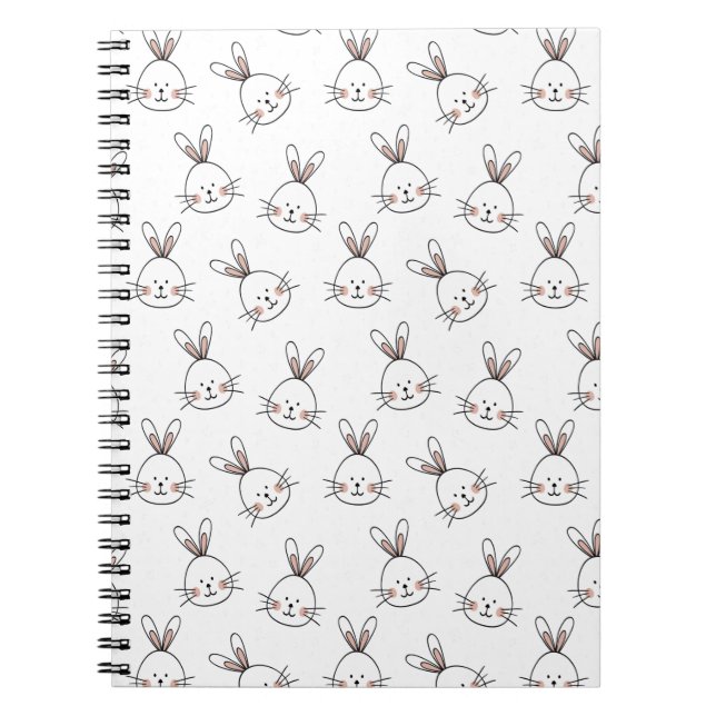 Cuaderno Patrón de conejito blanco de Pascua (Frente)