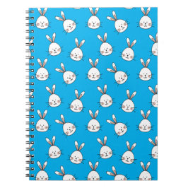 Cuaderno Patrón de conejito blanco de Pascua
