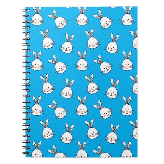 Cuaderno Patrón de conejito blanco de Pascua (Frente)