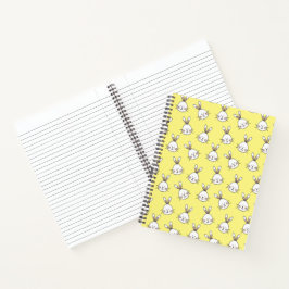 Cuaderno Patrón de conejito blanco de Pascua