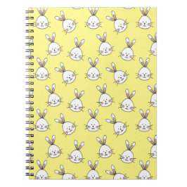 Cuaderno Patrón de conejito blanco de Pascua