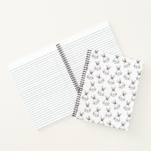 Cuaderno Patrón de conejito blanco de Pascua