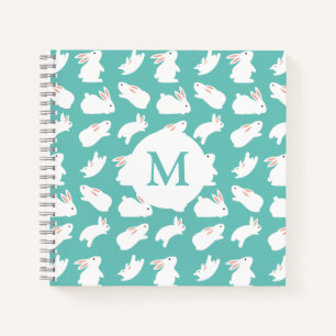 Cuaderno Patrón de conejo conejo conejo conyugal en monogra