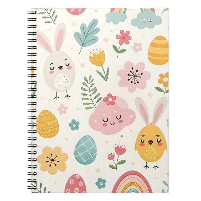 Cuaderno Patrón de conejo de Pascua (Frente)