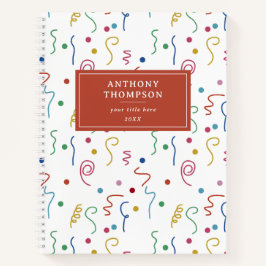 Cuaderno Patrón de confeti de fiesta de colores