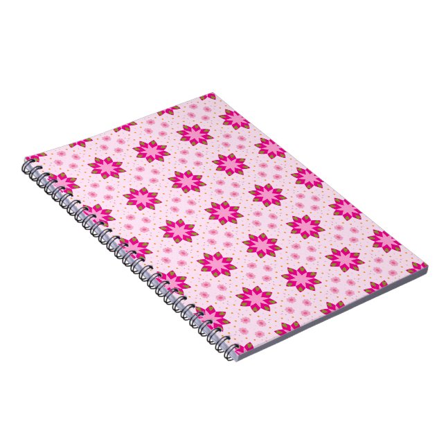 Cuaderno patrón de confeti de flor de pétalo (Lado Derecho)