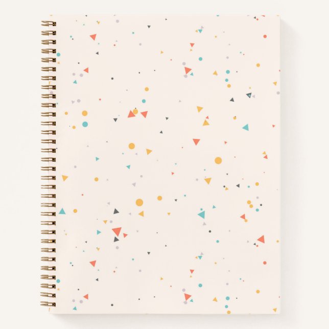 Cuaderno Patrón de confetti de puntos y triángulos (Anverso)
