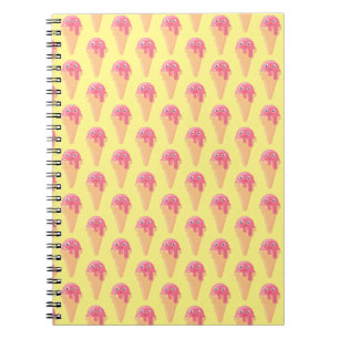 Cuaderno Patrón de cono de crema de hielo Cuto portátil mod