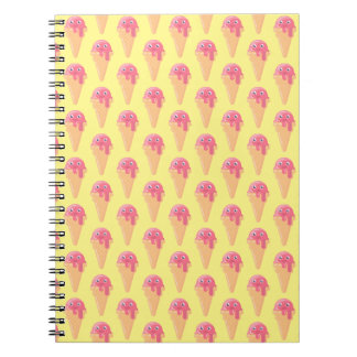 Cuaderno Patrón de cono de crema de hielo Cuto portátil mod