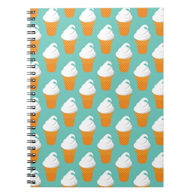 Cuaderno Patrón de cono de crema de hielo de vainilla (Frente)