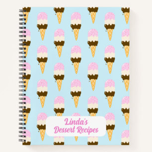 Cuaderno Patrón de cono de helado de napolitano