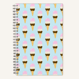 Cuaderno Patrón de Cono de Helado Napolitano