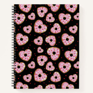 Cuaderno Patrón de cookie de corazón rosado
