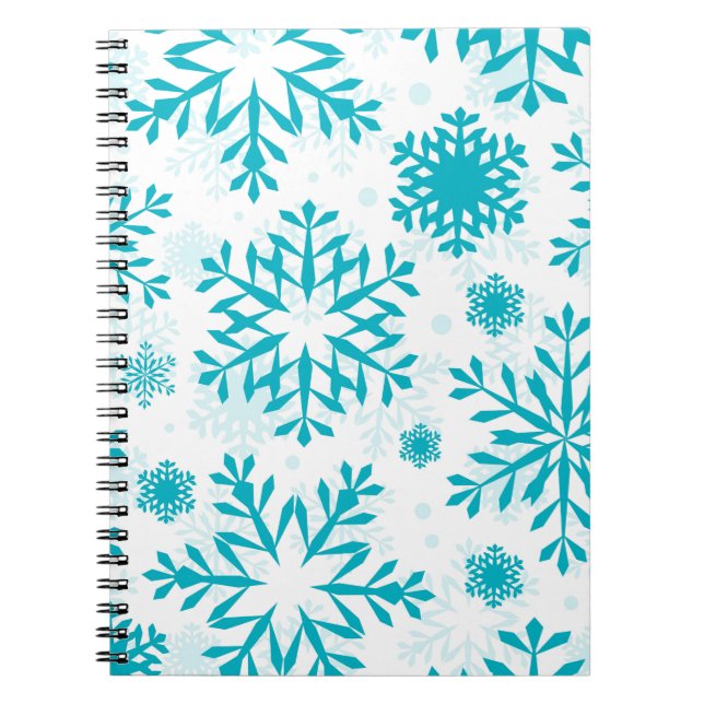 Cuaderno Patrón de copo de nieve azul (Frente)