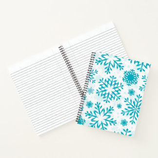 Cuaderno Patrón de copo de nieve azul