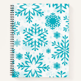 Cuaderno Patrón de copo de nieve azul