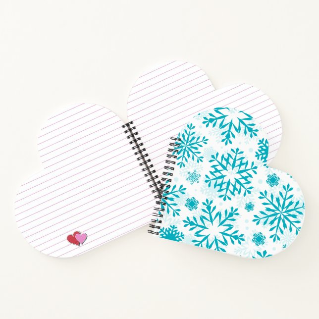 Cuaderno Patrón de copo de nieve azul (Interior)