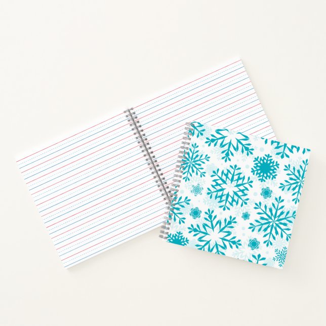 Cuaderno Patrón de Copo de Nieve Azul (Interior)