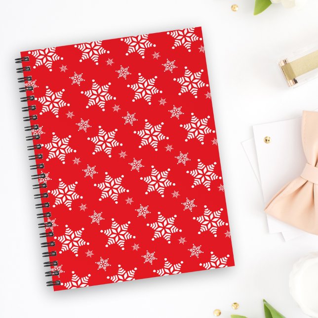 Cuaderno Patrón de copo de nieve, copos de nieve blancos, n (Subido por el creador)