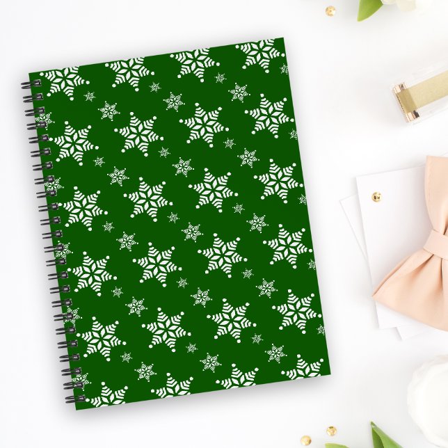 Cuaderno Patrón de copo de nieve, copos de nieve blancos, n (Subido por el creador)