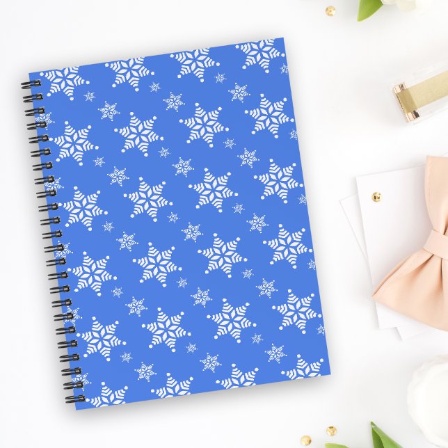 Cuaderno Patrón de copo de nieve, copos de nieve blancos, n (Subido por el creador)