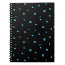 Cuaderno Patrón de copo de nieve sin foco azul