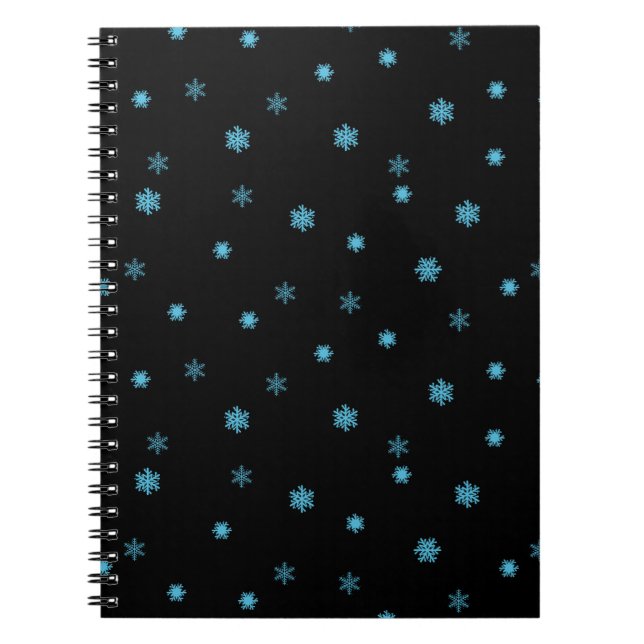 Cuaderno Patrón de copo de nieve sin foco azul (Frente)
