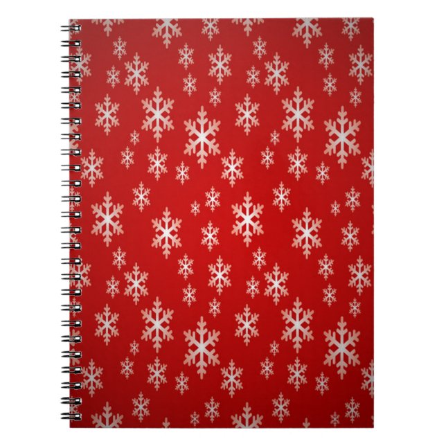 Cuaderno Patrón de copos de nieve de los navidades (Frente)