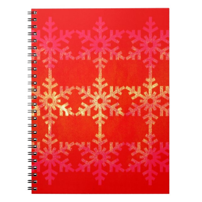 Cuaderno Patrón de copos de nieve de los navidades (Frente)