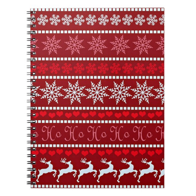 Cuaderno Patrón de copos de nieve de Navidades festivos (Frente)