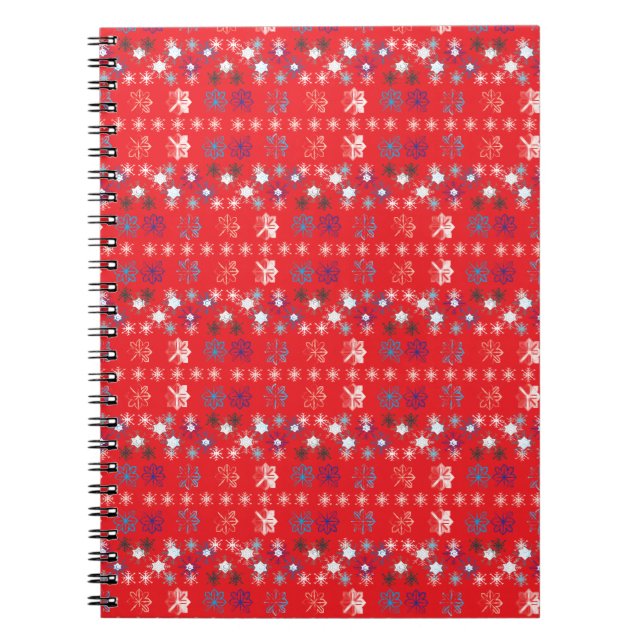 Cuaderno Patrón de copos de nieve de vacaciones de los Navi (Frente)