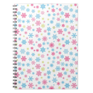 Cuaderno Patrón de copos de nieve de vacaciones para navida