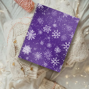 Cuaderno Patrón de copos de nieve púrpura Magia de vacacion
