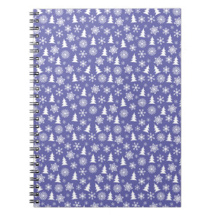 Cuaderno Patrón de copos de nieve y pinos