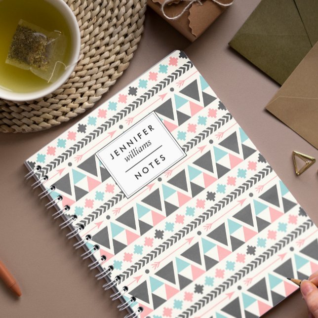 Cuaderno Patrón de coral geométrico y de menta (Subido por el creador)