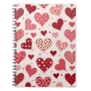 Cuaderno patrón de corazón