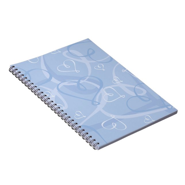 Cuaderno Patrón de corazón azul (Lado Derecho)