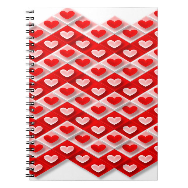 Cuaderno Patrón de corazón de amor (Frente)
