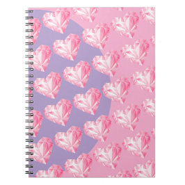 Cuaderno Patrón de Corazón de Diamante Rosa – Diseño Lindo 