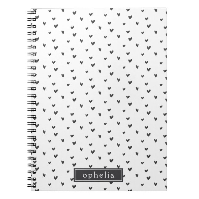 Cuaderno Patrón de corazón de Doodle Cute (Frente)
