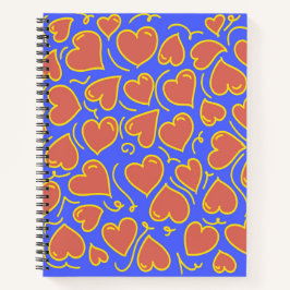 Cuaderno Patrón de corazón divertido y negrita