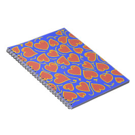 Cuaderno Patrón de corazón divertido y negrita