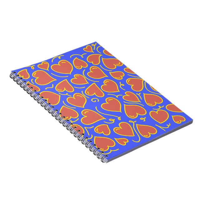 Cuaderno Patrón de corazón divertido y negrita (Lado Derecho)