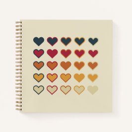 Cuaderno Patrón de Corazón Retro Vintage