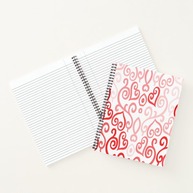 Cuaderno Patrón de corazón rojo (Interior)
