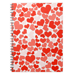 Cuaderno Patrón de corazón rojo moderno