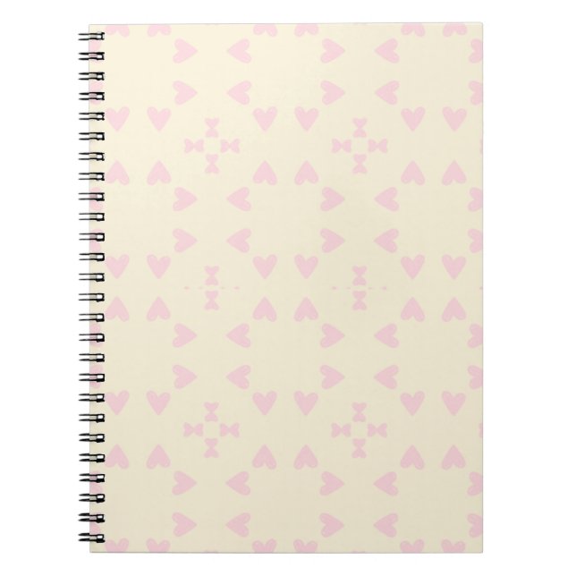 Cuaderno Patrón de Corazón Rosa Suave – Estética Sin Costur (Frente)