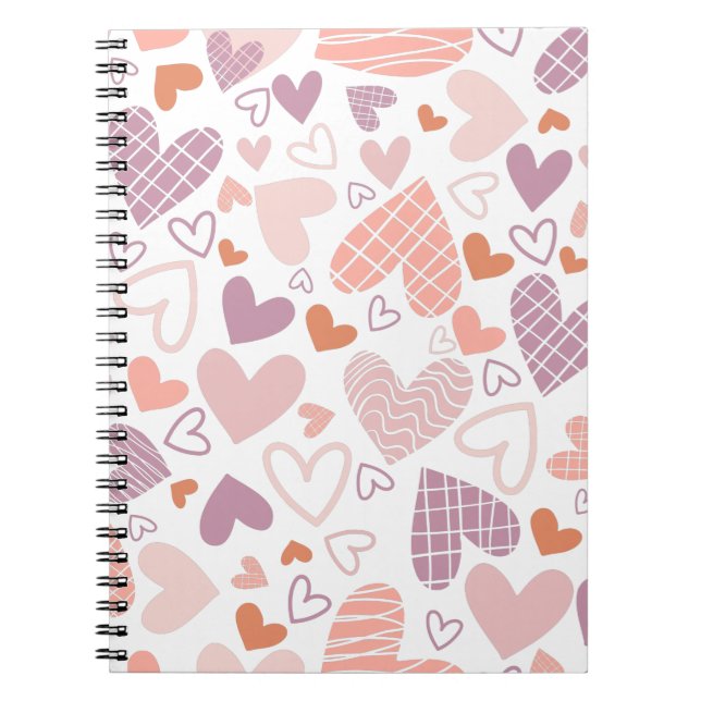 Cuaderno Patrón de corazones abstractos (Frente)