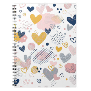 Cuaderno Patrón de corazones abstractos